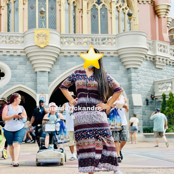 NWT bohemian print maxi dress boho party cocktail - Picture 14 of 16